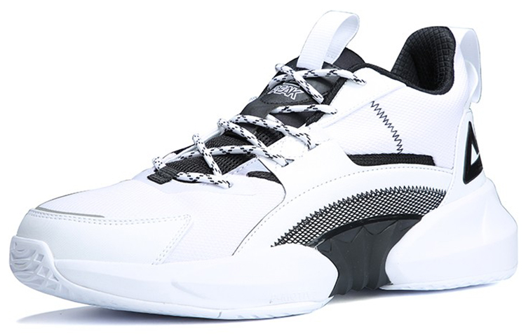 PEAK Cushioning Support Cushioning Support Low top Performance Basketball Shoes Men’s White Black