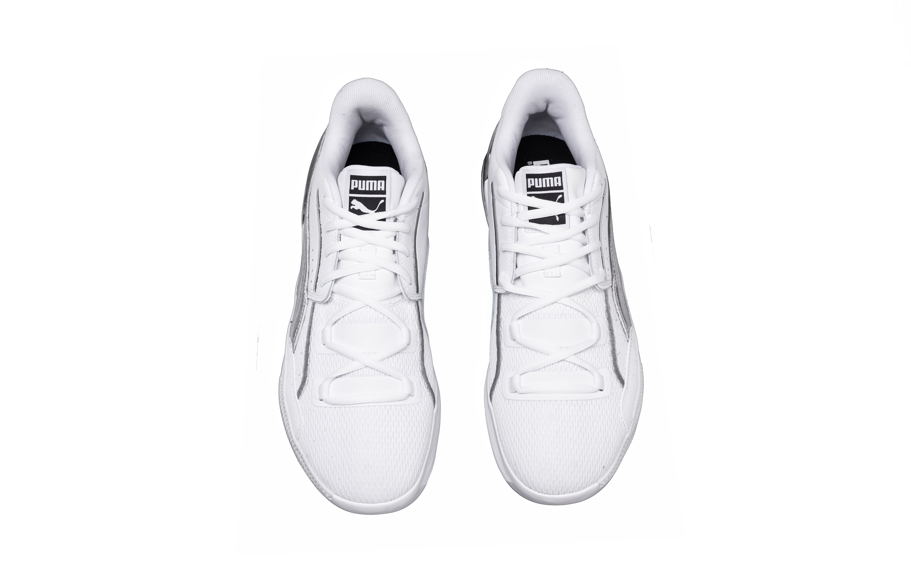 PUMA Clyde Hardwood Team Low top Basketball Shoes Unisex Silver White