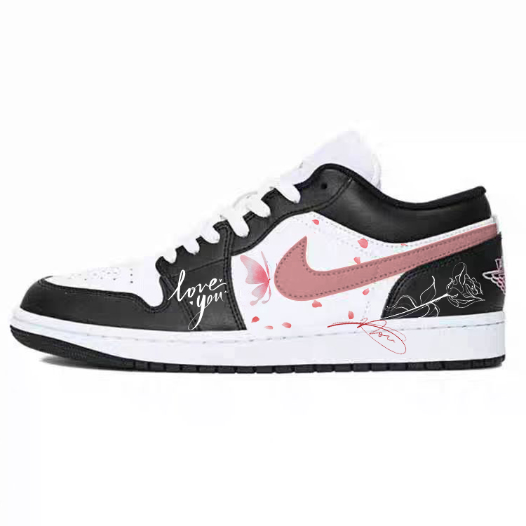 Jordan Air Jordan 1 Vintage Basketball Shoes Unisex Low Top Pink/Black