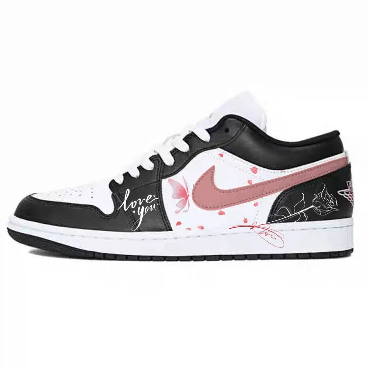 Jordan Air Jordan 1 Vintage Basketball Shoes Unisex Low Top Pink/Black