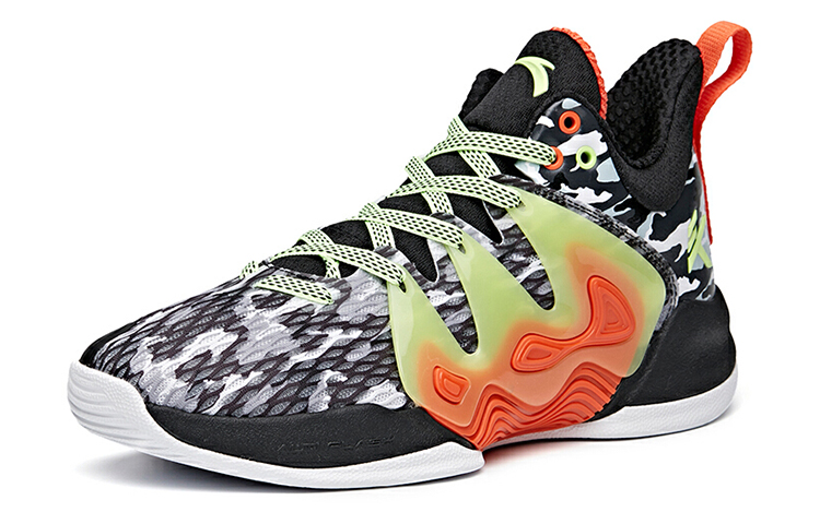 Anta Mountain 1 Slip Resistant Abrasion Resistant Low top Basketball Shoes Men’s Black White Orange