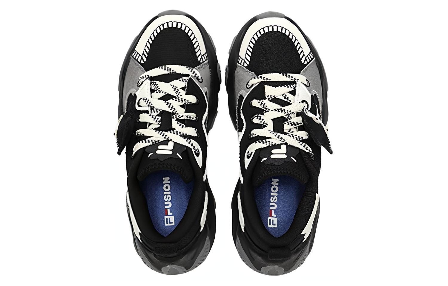 Женские кеды Fila FUSION STARFISH CANVAS (черно-белые) — Чёрный / белый — фото 4