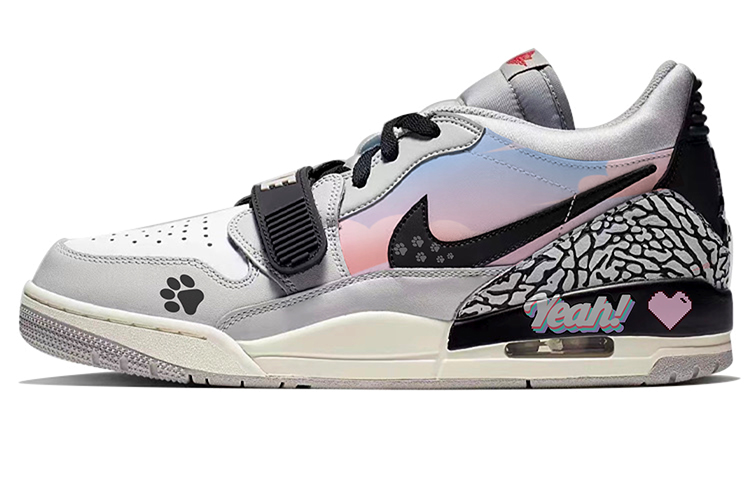 Jordan Legacy 312 Abrasion Resistant Abrasion Resistant Low top Vintage Basketball Shoes GS White Gray