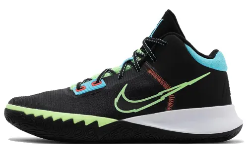 Nike Kyrie Flytrap 4 EP Irving Fashionable and versatile Shock Absorbing, Anti-slip, Wear-resistant Wrap Support Middle Top Basketball Shoes Men's Black and Green Foreign Version
