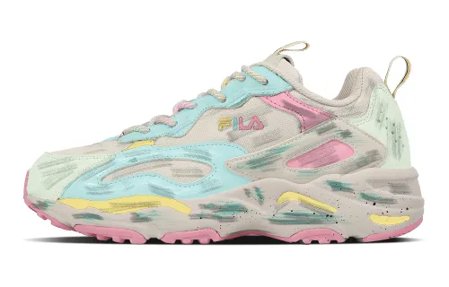 FILA Tracer Flower Hyacinth Abrasion Resistant Low top Chunky Sneakers Unisex Pink Yellow Green