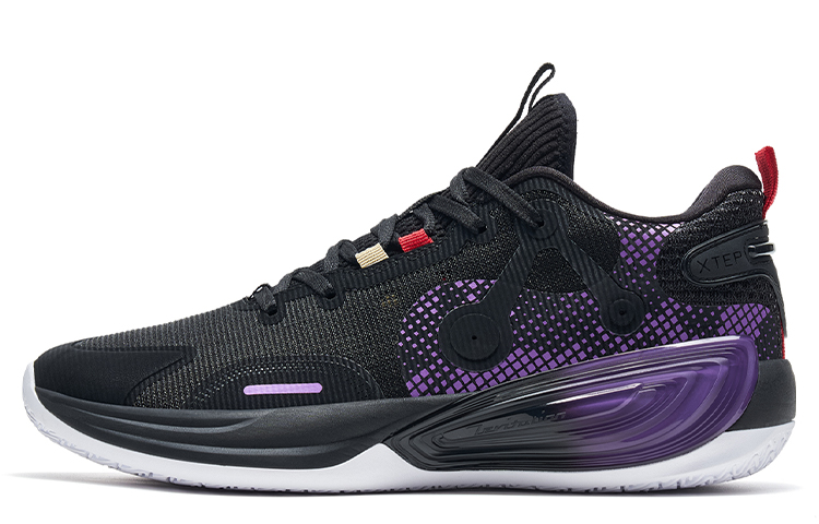 XTEP Slip Resistant Abrasion Resistant Slip Resistant Abrasion Resistant Low top Basketball Shoes Men’s Black Blue