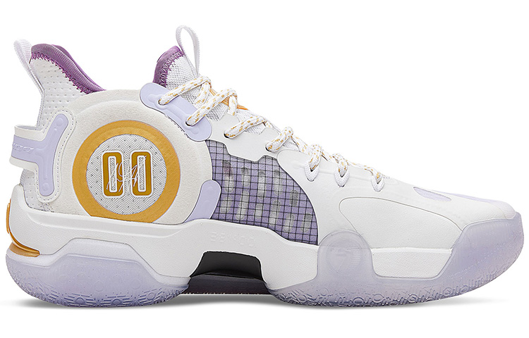 361° AG 1 Basketball Shoes Men’s Mid Top White/Gold/Purple