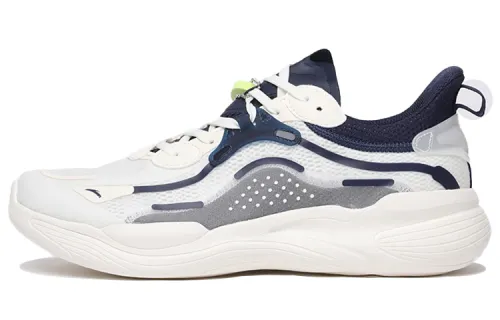 ANTA Training Shoes Men's Low Top Ivory White/Turquoise Blue