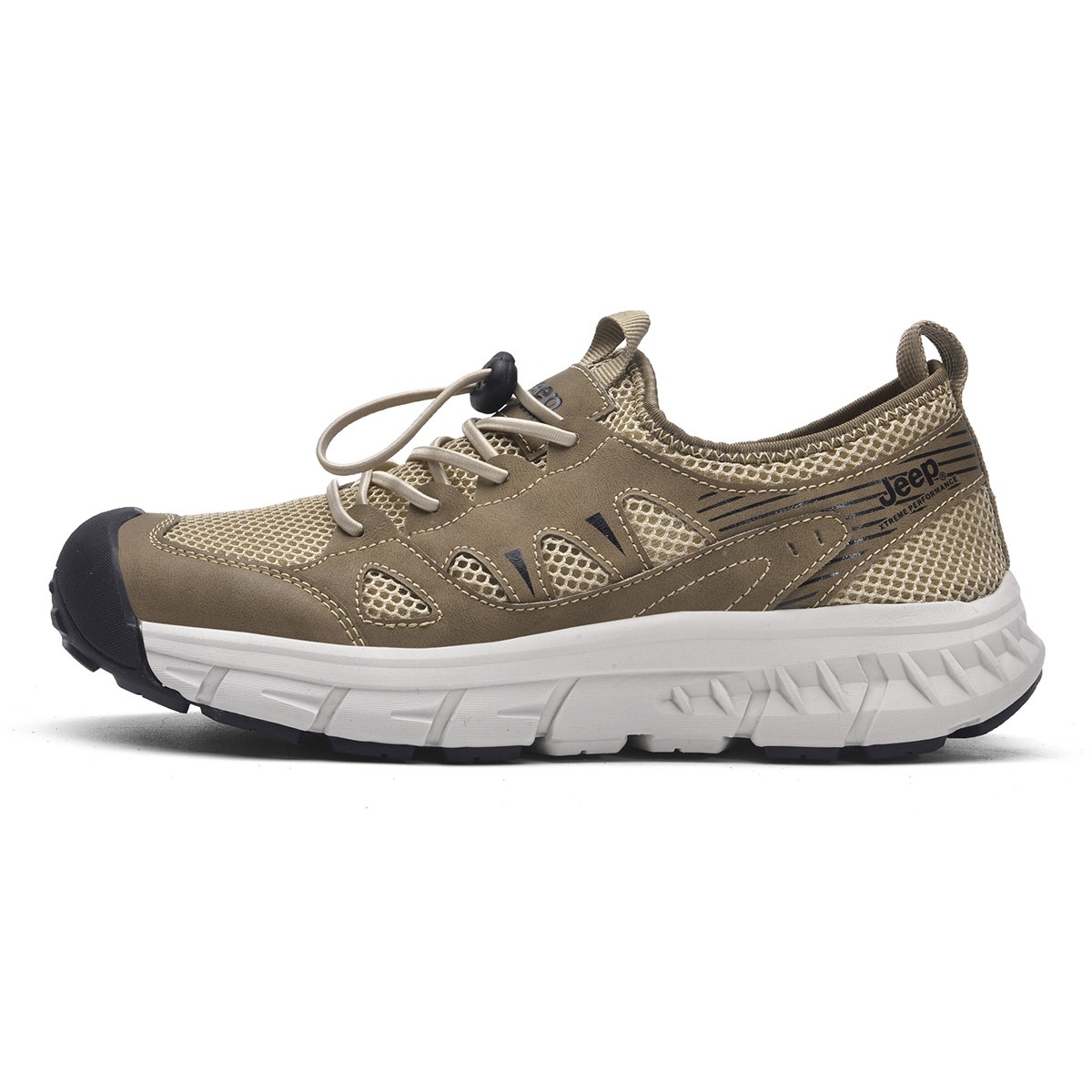 Jeep Textile, Top Grain Cow Leather Comfortable Round Toe Abrasion Resistant Breathable Low top