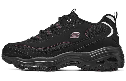 Skechers D'Lites 1.0 Abrasion Resistant Low top Chunky Sneakers Women's Black Purple
