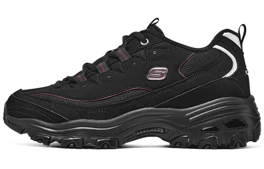 Skechers D'Lites 1.0 Abrasion Resistant Low top Chunky Sneakers Women's Black Purple