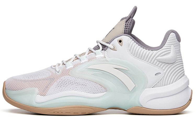 Anta Hear Wave 3 Cushioning Slip Resistant Low top Basketball Shoes Men's Gray White