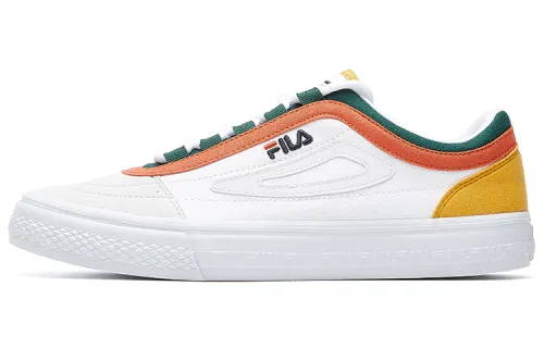 FILA Classic Boarder Skateboard Canvas Shoes White/Yellow/Orange