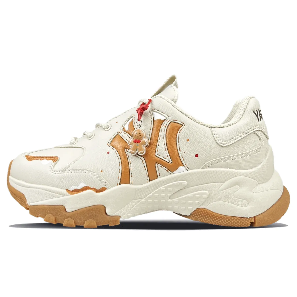 MLB Big Ball Chunky Abrasion Resistant Abrasion Resistant Low top Chunky Sneakers Unisex Brown White
