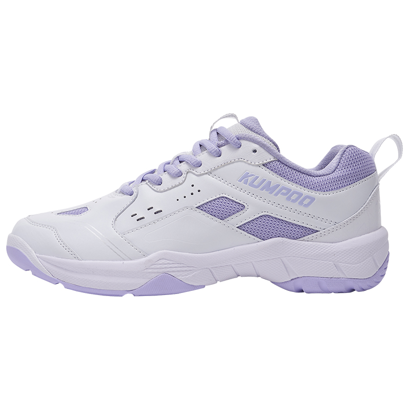 KUMPOO Cushioning Breathable Support Low top Badminton Shoes Unisex White Purple