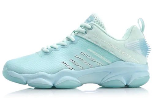 Li Ning 3 Generations Slip Resistant, Abrasion Resistant, Breathable Low top Badminton Shoes Women's Blue