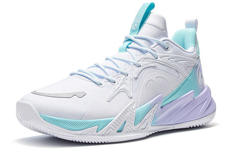XTEP Abrasion Resistant Breathable Slip Resistant Low top Basketball Shoes Men’s White Purple