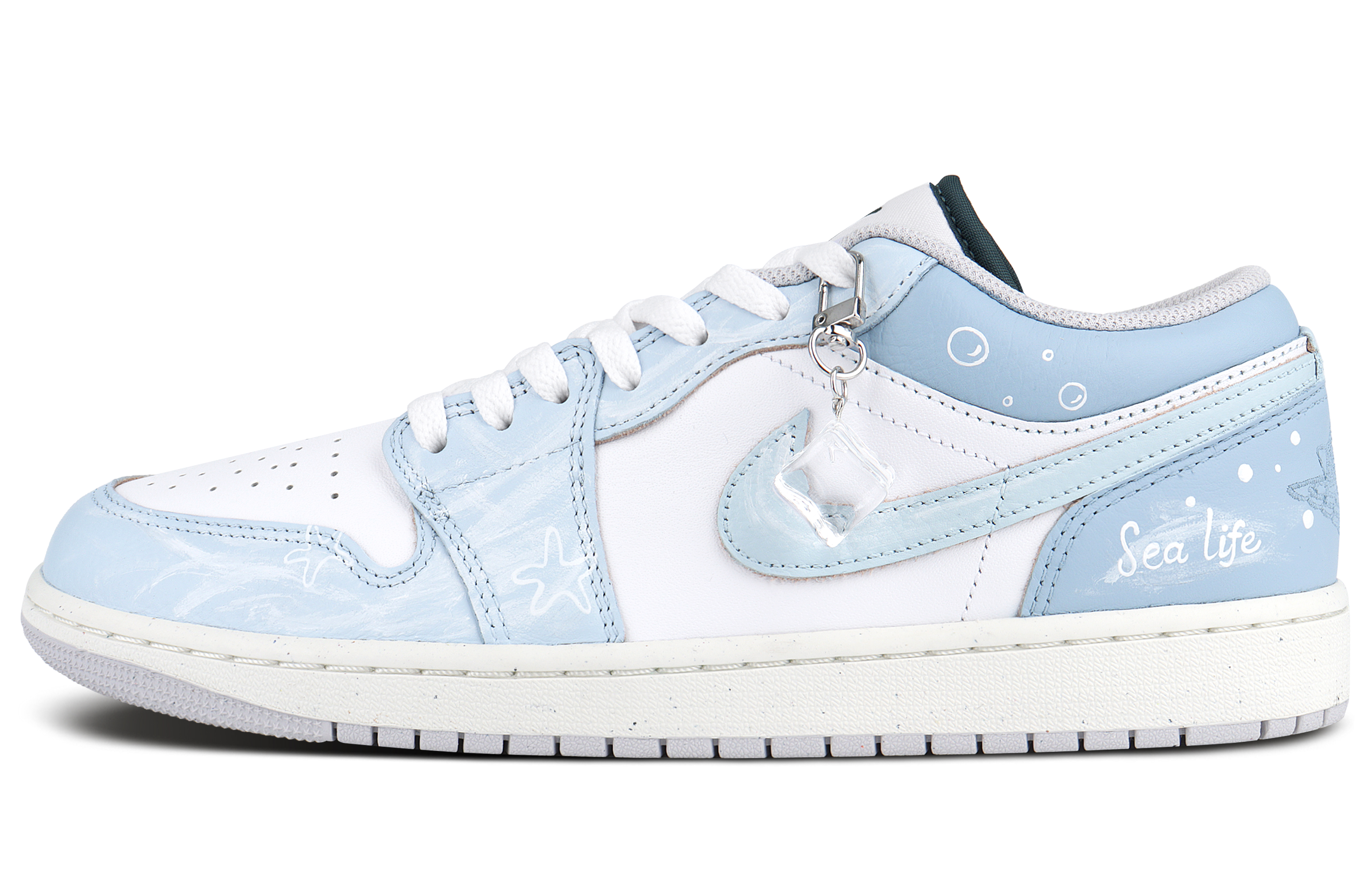 Jordan Air Jordan 1 Leather Abrasion Resistant Breathable Low top Vintage Basketball Shoes Men’s Blue White
