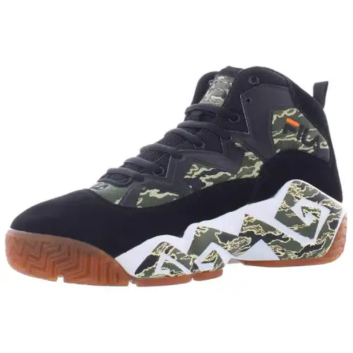 FILA MB Abrasion Resistant Mid top Basketball Shoes Men's Black Green White