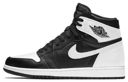 Jordan Air Jordan 1 Leather Slip Resistant High top Vintage Basketball Shoes Men's Black White