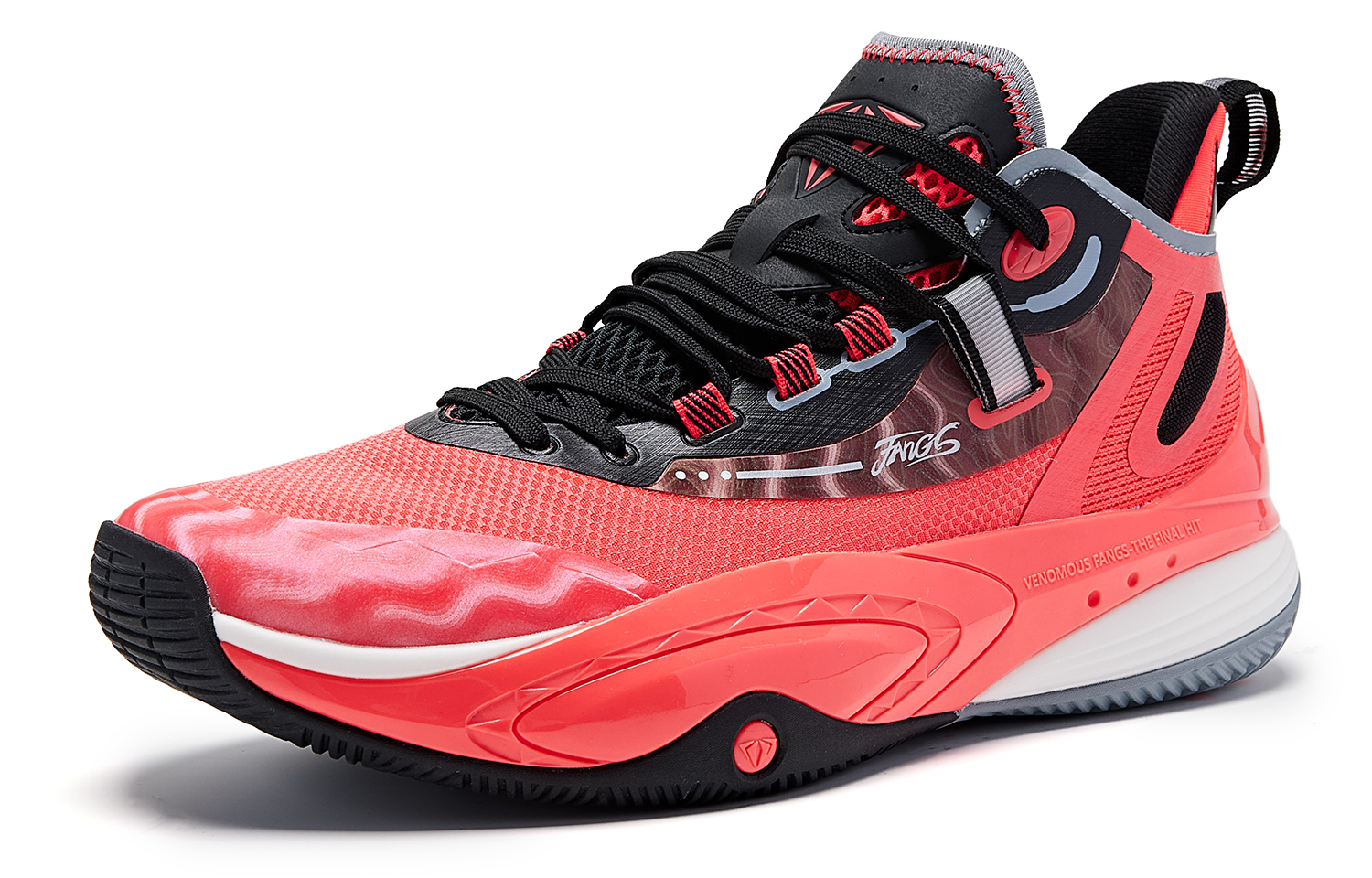 QIAODAN Poisonous Fangs Lite Slip Resistant Low top Basketball Shoes Men’s Virtual Red Black