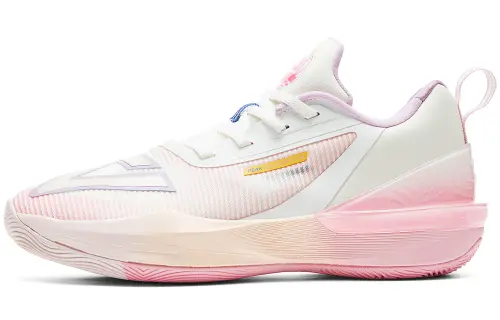PEAK Taichi Triangle 3.0 Basketball Shoes Men's Low Top Beige White Pink Purple