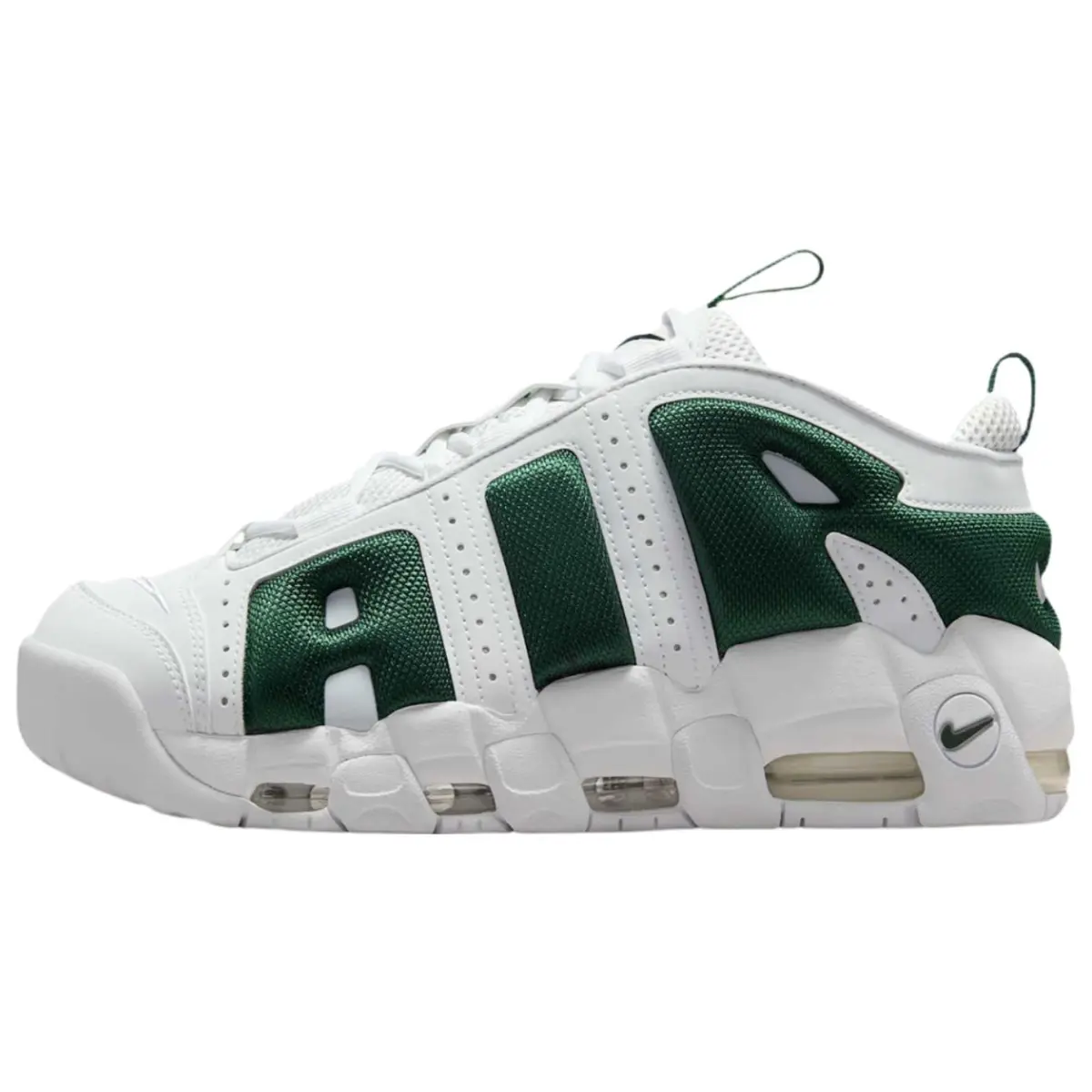 Nike Air More Uptempo Comfortable Low top Basketball Shoes Men's White Green