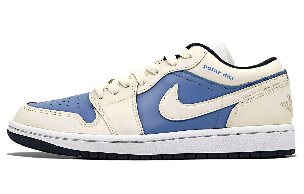 Jordan Air Jordan 1 Panda, Arctic Night Abrasion Resistant Low top Vintage Basketball Shoes Unisex Ecru