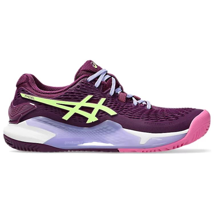 ASICS Gel Resolution 9 Padel Deep Mauve Lime Green Women’s
