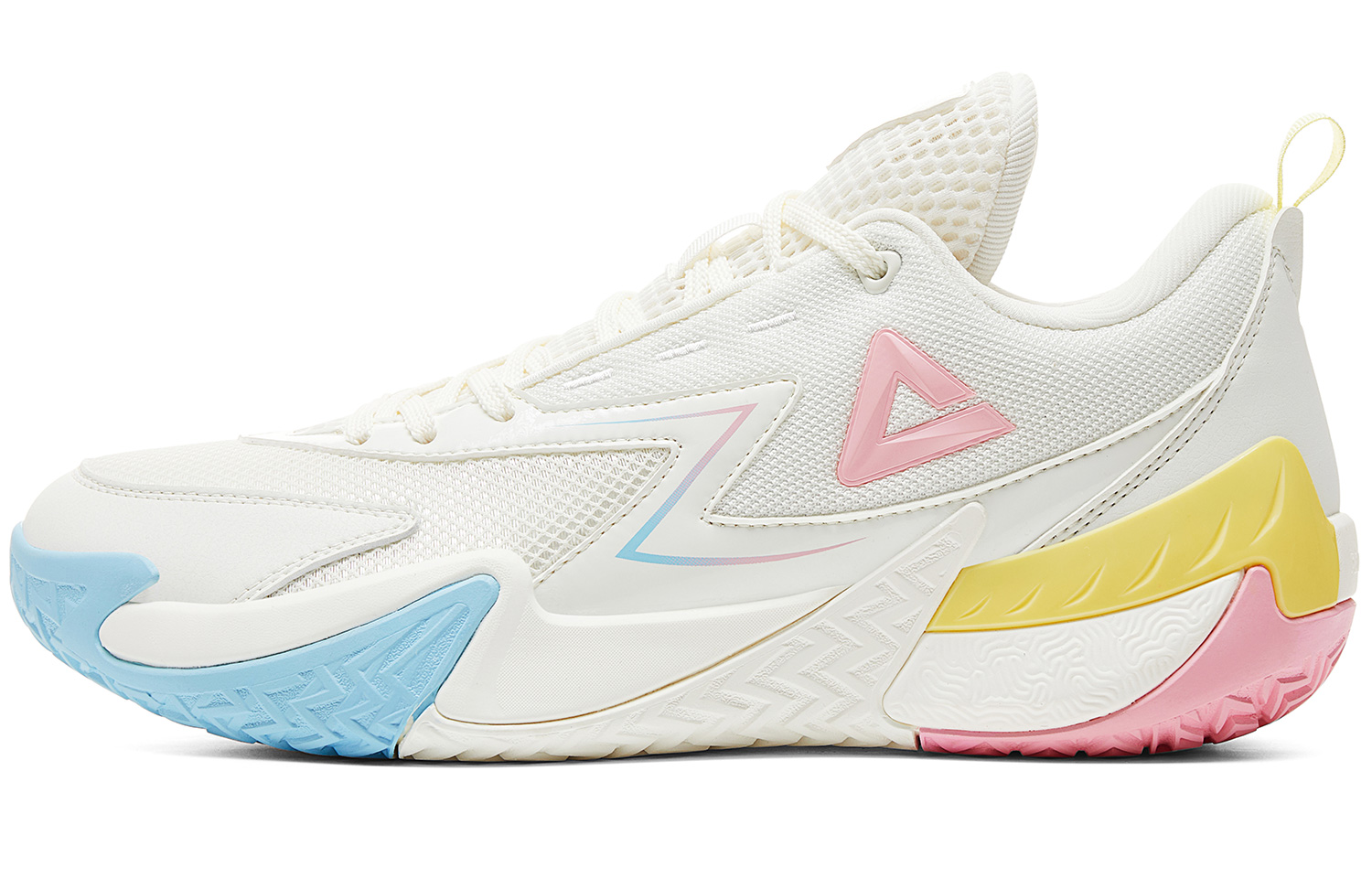 Peak Outfield Dominator V2 Ration Shoes Ice Cream SWR Rubber Quick Start Low Top Basketball Shoes Men's Super Light White Pink