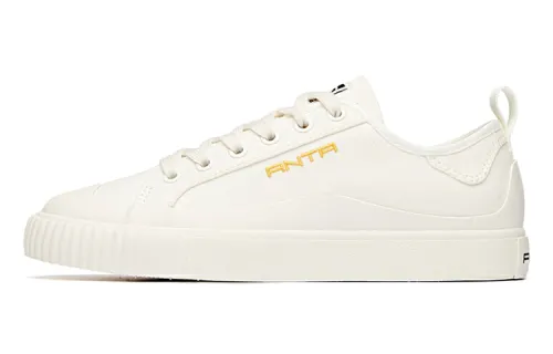 ANTA Canvas Shoes Women's Low Top Ivory White/Yellow