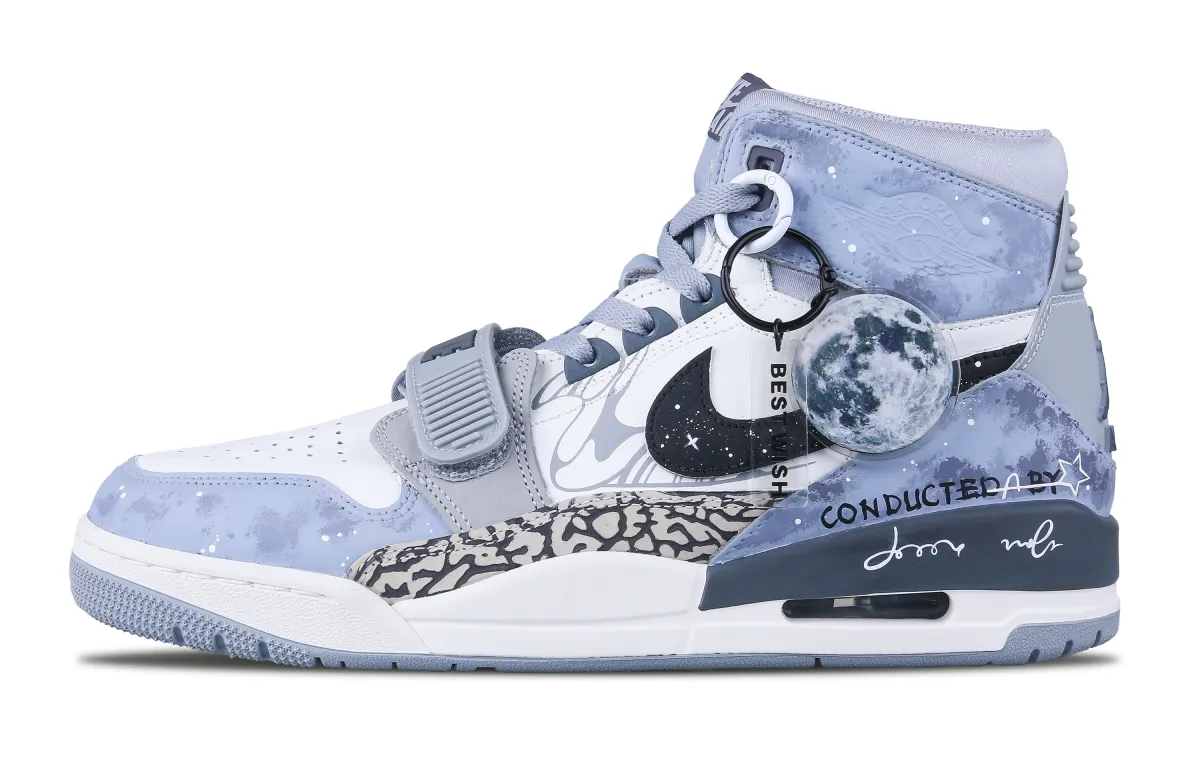 Jordan Legacy 312 High top Vintage Basketball Shoes Men's Tranquil Gray