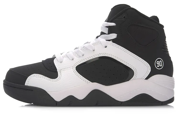 Li Ning Retro 90 II Basketball Shoes Women's High Top Black/White