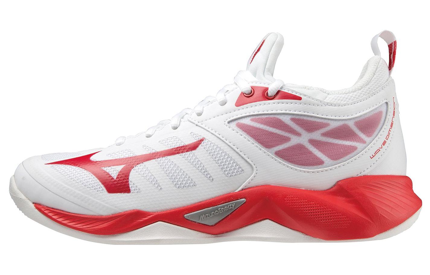 Mizuno WAVE DIMENSION Anti -slip, wear -resistant low -helped volleyball men and women, the same white and red