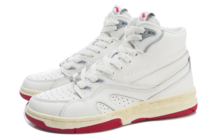 Li Ning 937 Vintage Basketball Shoes Women’s High Top Ecru