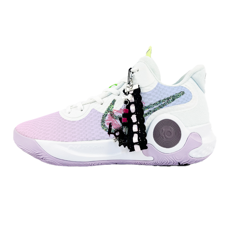 Nike KD Trey 5 IX Cushioning Slip Resistant Mid top Vintage Basketball Shoes Unisex White Blue Purple