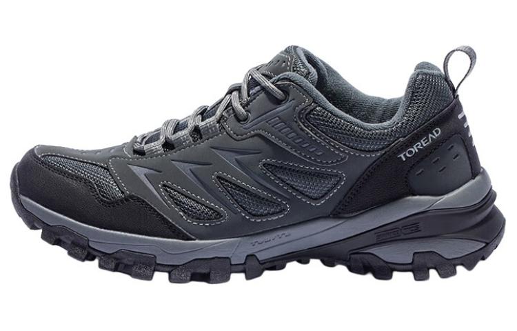 TOREAD Slip Resistant Abrasion Resistant Low top Hiking Shoes Men’s Gray Black