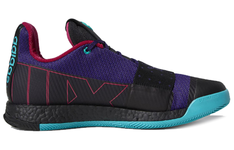 Мужские кроссовки adidas Harden Vol.3 Drew League (черно-фиолетовые) — фото 2