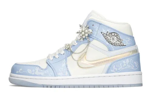 Jordan Air Jordan 1 Height Increasing Height Increasing High top Vintage Basketball Shoes Women's Blue White