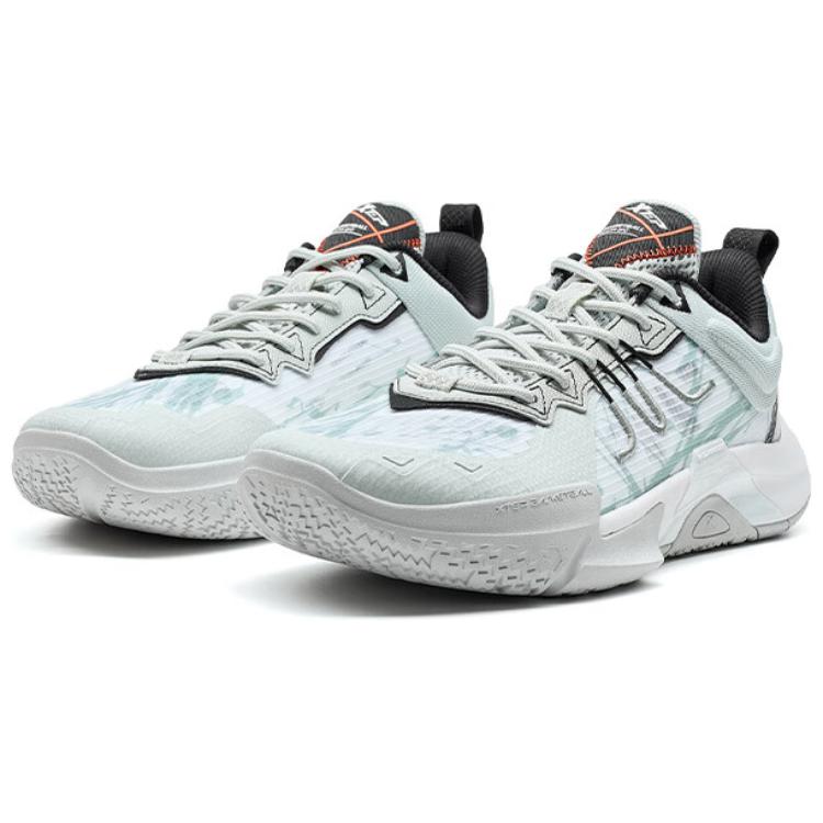 XTEP Slip Resistant, Abrasion Resistant, Breathable Low top Basketball Shoes Men’s Gray Green