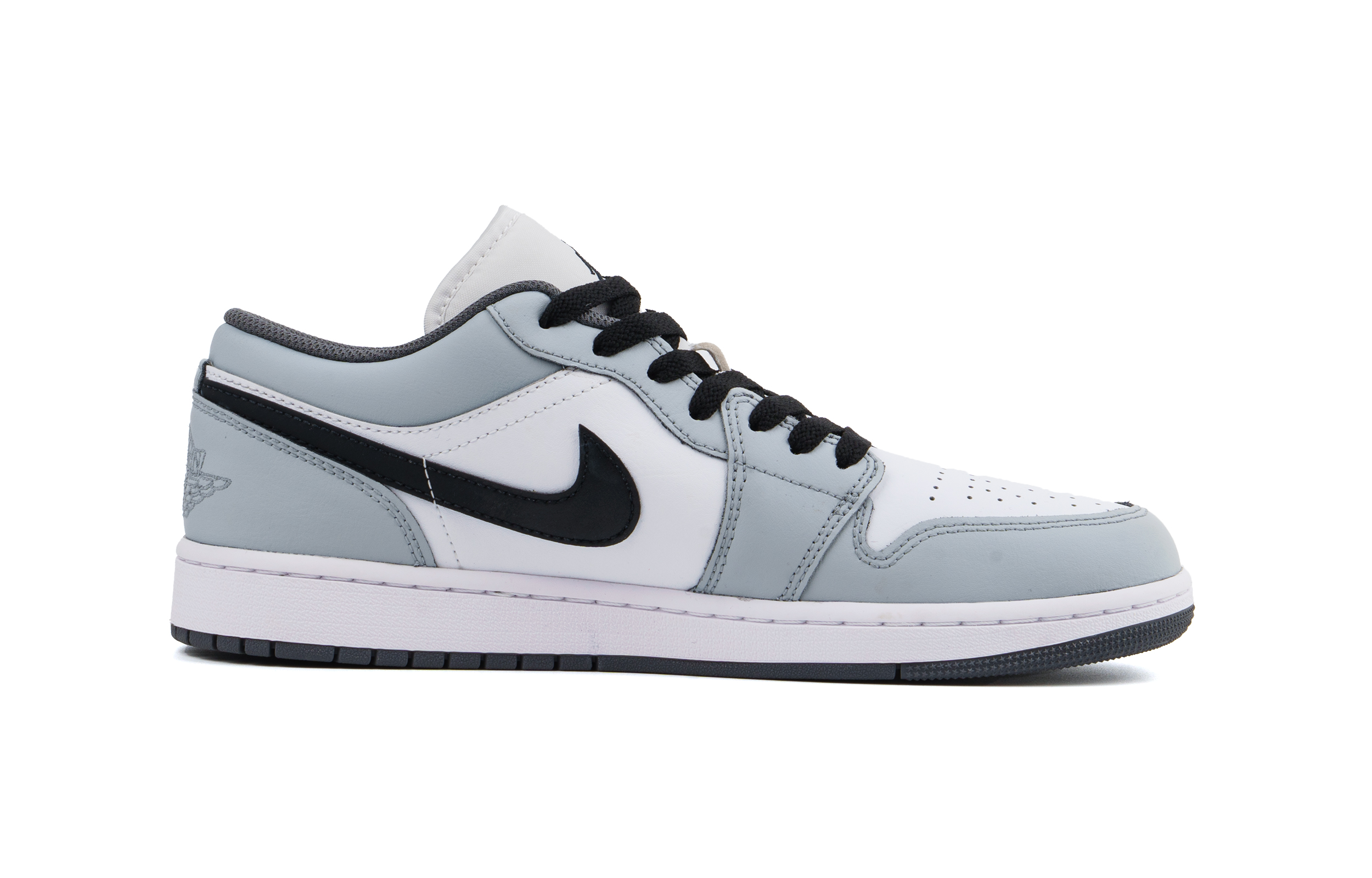 Jordan Air Jordan 1 Cushioning Abrasion Resistant Impact Resistant Low top Vintage Basketball Shoes Unisex Light Gray