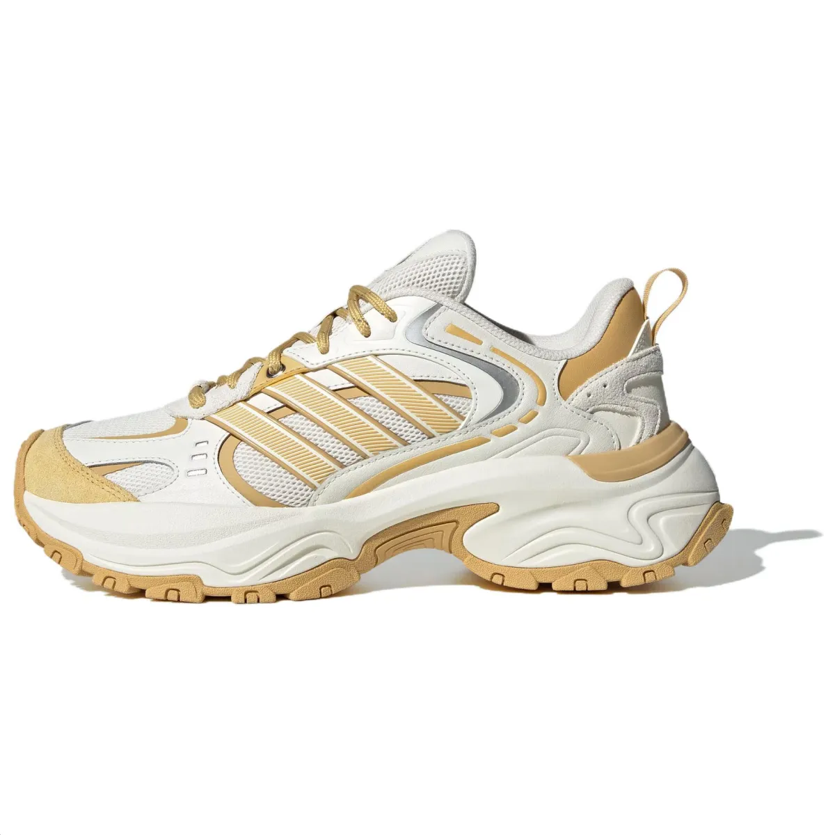 Adidas Slip Resistant Abrasion Resistant Low top Chunky Sneakers Unisex White Yellow