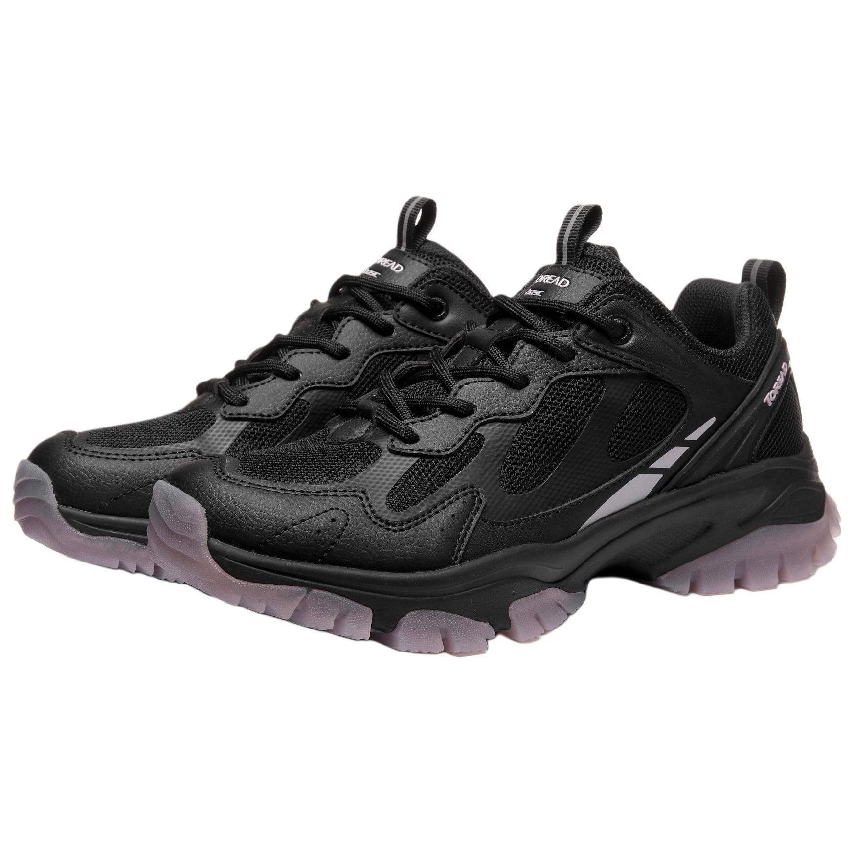 TOREAD Comfortable And Trendy Slip Resistant Abrasion Resistant Low top Hiking Shoes Women’s Black Purple
