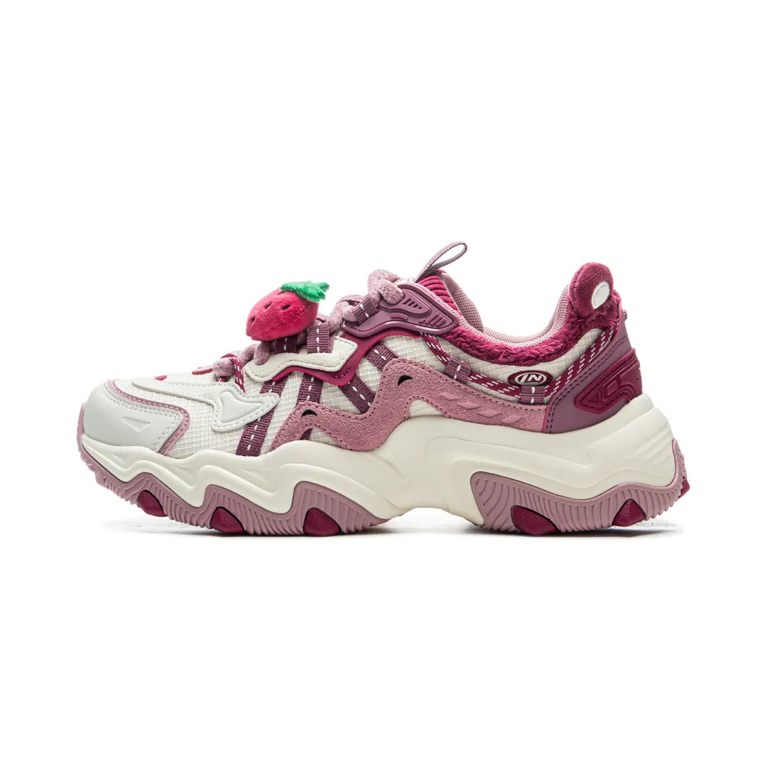 CAOMEIXIONG x Li Ning Cat Paw Lite 2 Slip Resistant Abrasion Resistant Low top Chunky Sneakers Women's White Pink