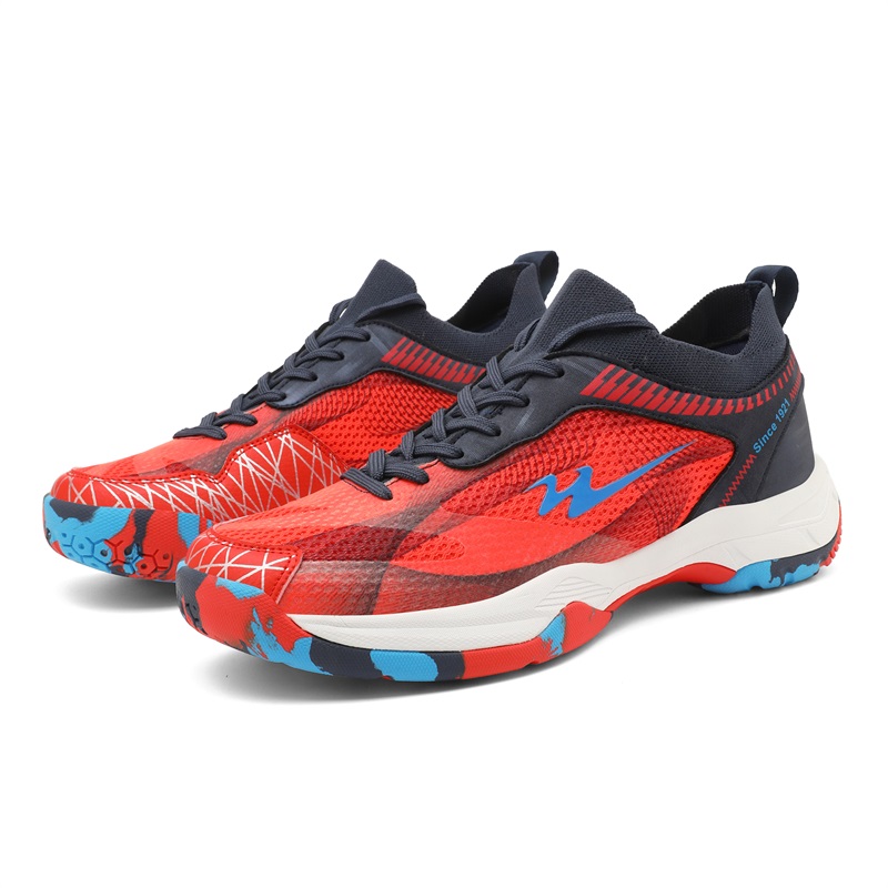 Binary Slip Resistant Lightweight Non slip Lightweight Low top Badminton Shoes Unisex Red