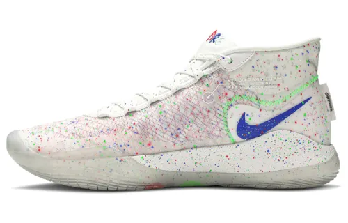 Enspire x Nike KD 12 Durant 12 shock-absorbing, non-slip, wear-resistant mid-top practical basketball shoes, men's white, blue and red