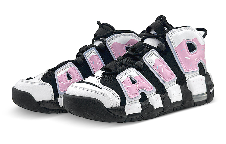 Nike Air More Uptempo Mid top Vintage Basketball Shoes GS Black Pink