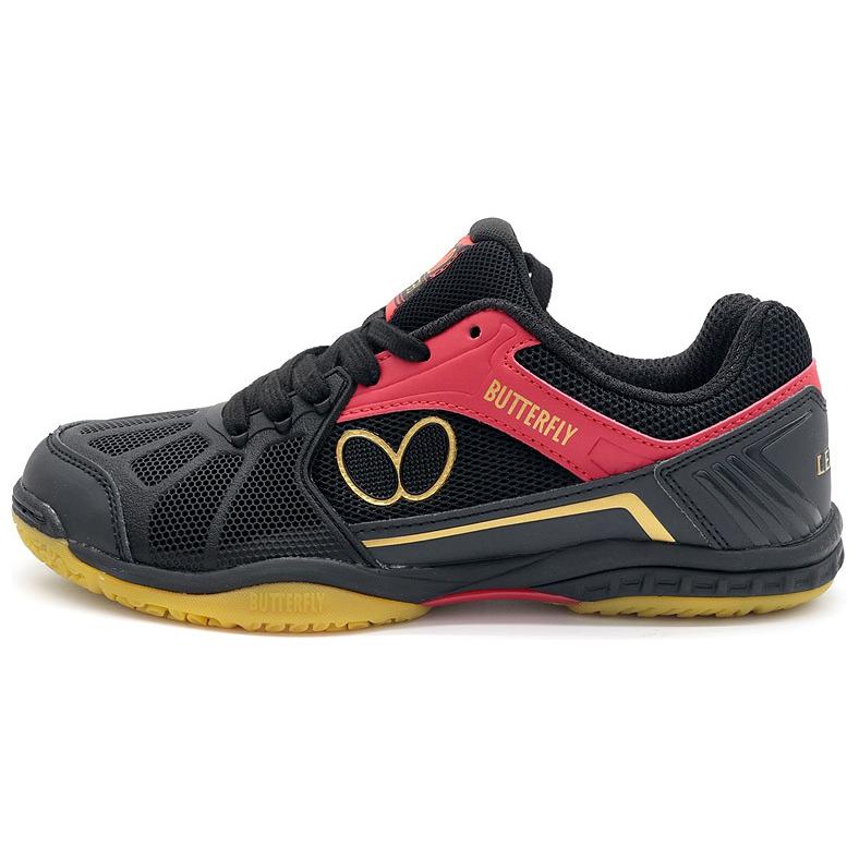 Butterfly Slip Resistant Abrasion Resistant Low top Table Tennis Shoes Unisex Black Red
