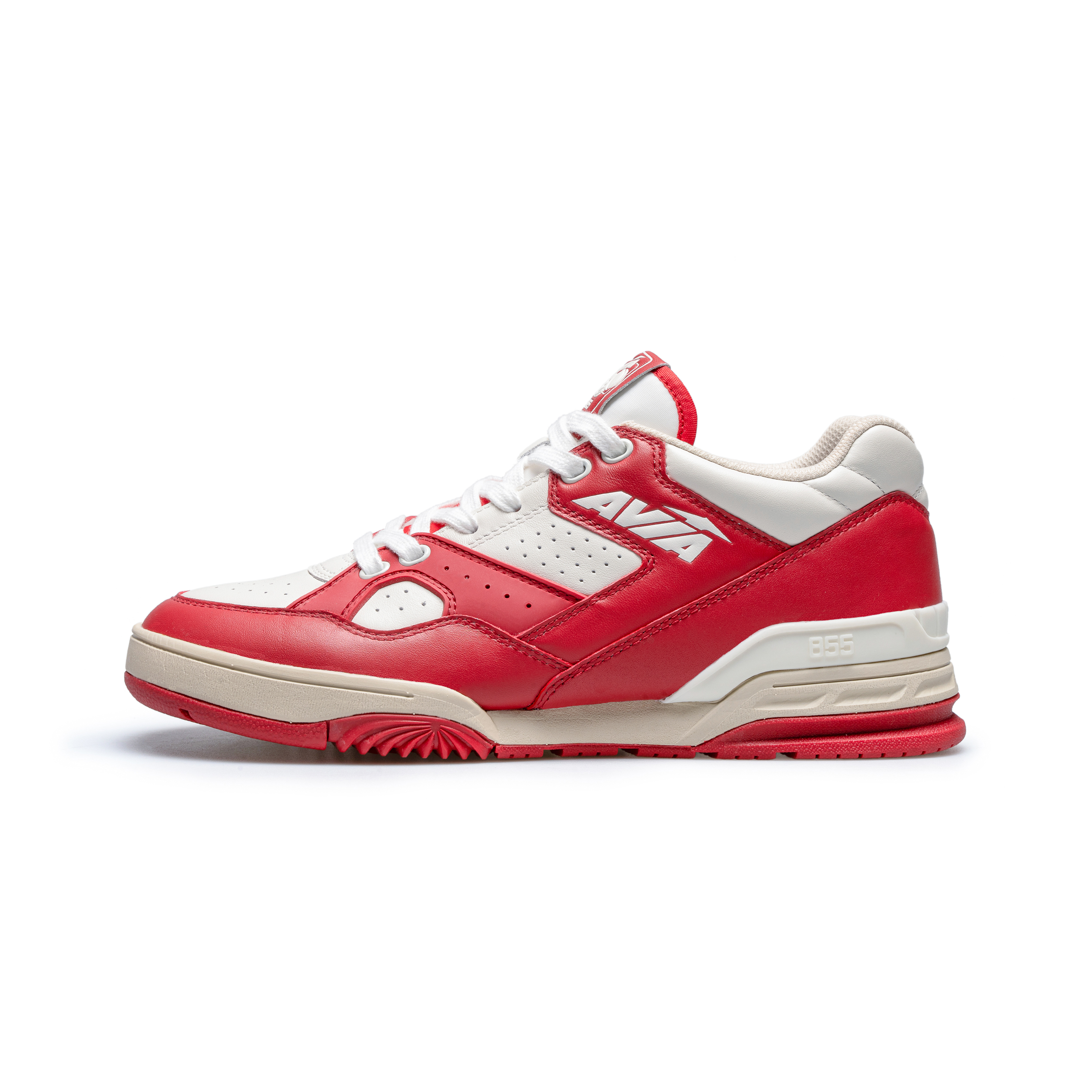 AVIA 855L Cow Leather Cushioning, Wear Resistant Low top Vintage Basketball Shoes Men’s Red White