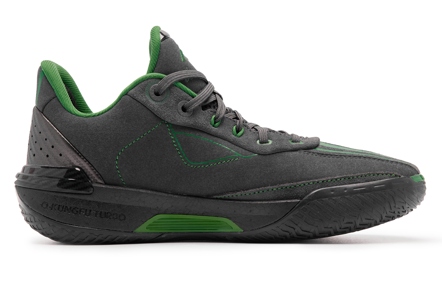 QIAODAN FE2.0 Basketball Shoes Men’s Low Top Lightning Gray Lotus Leaf Green